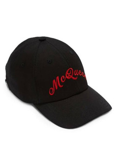 Alexander McQueen Embroidered Baseball Cap in Black/Red at Nordstrom