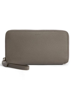 AllSaints Fetch Leather Phone Wristlet in Storm Grey at Nordstrom