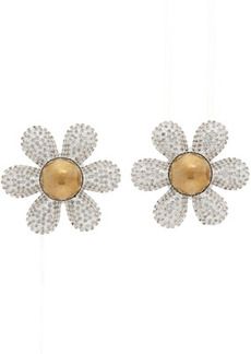 AREA Silver Crystal Flower Earrings