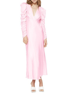 Bardot Zaria Long Sleeve Midi Dress in Soft Pink at Nordstrom