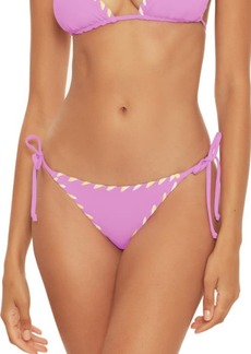 Becca Camille Side Tie Reversible Bikini Bottoms in Orchid/Sea Glass at Nordstrom