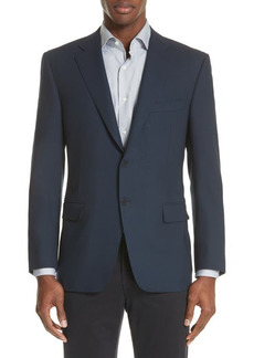 Canali Classic Fit Wool Blazer in Navy at Nordstrom