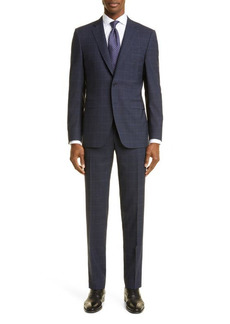 Canali Milano Plaid Wool Suit in Navy at Nordstrom