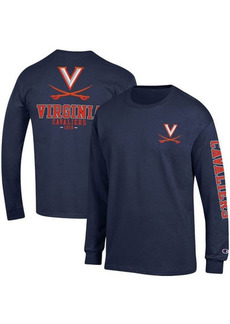 Men's Champion Navy Virginia Cavaliers Team Stack Long Sleeve T-Shirt at Nordstrom
