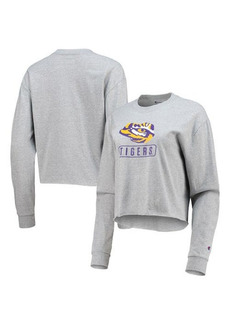 Women's Champion Heathered Gray LSU Tigers Boyfriend Cropped Long Sleeve T-Shirt in Heather Gray at Nordstrom