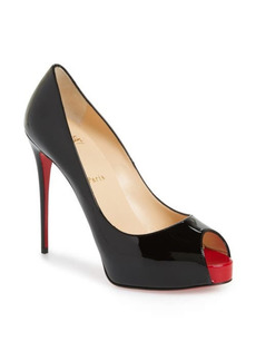 Christian Louboutin Privé Open Toe Pump in Black/Red at Nordstrom