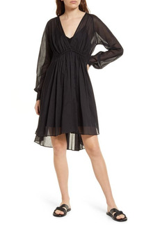 Closed Long Sleeve Cotton Dress in Black at Nordstrom