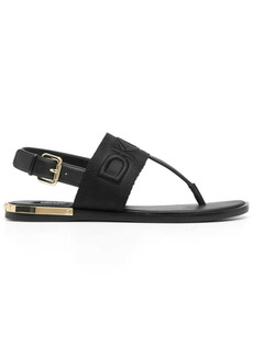 DKNY embossed logo thong strap sandals