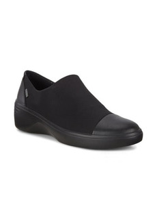 ECCO Soft 7 Gore-Tex® Waterproof Wedge Sneaker in Black/Black Fabric at Nordstrom