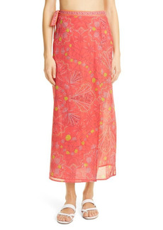 Emilio Pucci Conch Print Cotton Cover-Up Wrap Skirt in 066 Coral at Nordstrom