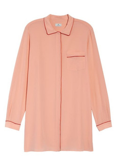 Etro Silk Crêpe de Chine Button-Up Blouse in Rosa at Nordstrom