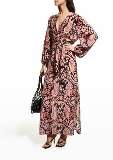 Figue Emani Paisley-Print Belted Maxi Dress