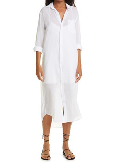 Frank & Eileen Rory Button-Up Midi Dress in White at Nordstrom