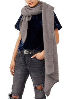 Free People Ripple Recycled Blend Blanket Scarf in Coal at Nordstrom