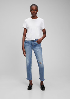 Gap Mid Rise Girlfriend Jeans with Washwell