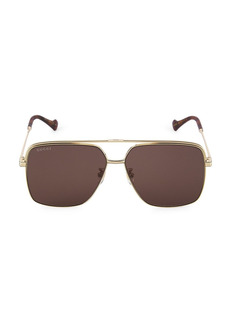 Gucci Web 61MM Pilot Sunglasses