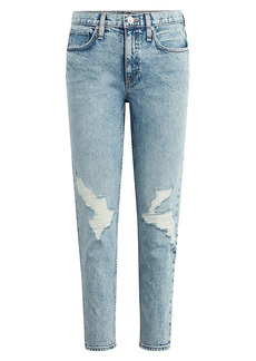 Hudson Jeans Jade High-Rise Distressed Straight-Leg Jeans