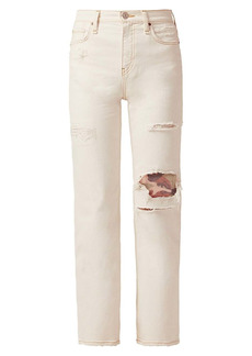 Hudson Jeans Remi High-Rise Distressed Straight-Leg Ankle Jeans