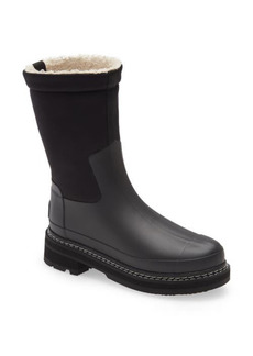 Hunter Refined Stitch Fleece Lined Boot in Black at Nordstrom