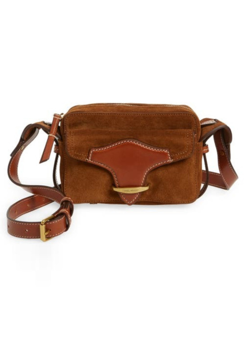 Isabel Marant Wasy Belted Suede Crossbody Bag in Cognac at Nordstrom