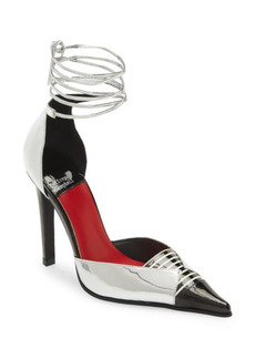 Jeffrey Campbell Ovio Ankle Strap Pointed Toe Pump in Black/Silver/Red at Nordstrom