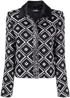 Karl Lagerfeld diamond boucle fitted jacket
