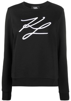 Karl Lagerfeld signature embroidery cotton sweatshirt