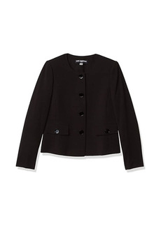 Karl Lagerfeld Women's Short Tweed Button Up Jacket