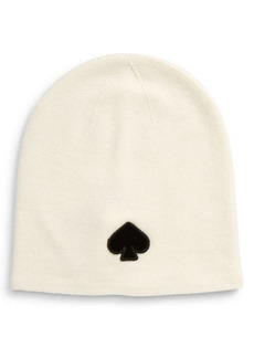 kate spade new york flocked spade beanie in French Cream at Nordstrom