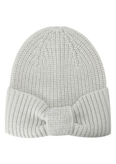 kate spade new york metallic bow beanie in French Cream at Nordstrom