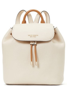 kate spade new york sinch pebbled leather medium flap backpack in Milk Glass Multi at Nordstrom