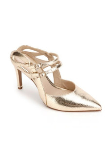 Kenneth Cole Riley 85 Strappy Pointed Toe Mule in Shiny Light Gold at Nordstrom