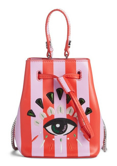KENZO Mini Embroidered Eye Leather Bucket Bag