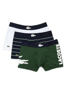 Lacoste Assorted 3-Pack Logo Trunks in Thyme/Navy Blue-White at Nordstrom