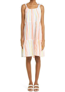 lemlem Tirunesh Stripe Off the Shoulder Cotton Blend Cover-Up Dress in Stripe Sunrise at Nordstrom