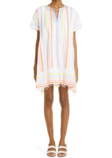 lemlem Tirunesh Stripe Cotton Blend Cover-Up Minidress in Stripe Sunrise at Nordstrom