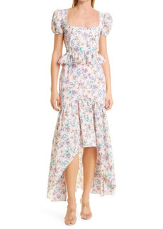LIKELY Shondra Peplum Floral High-Low Dress in Roseshadow Mult at Nordstrom