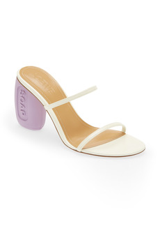 Loewe Block Heel Slide Sandal in White/Lavender at Nordstrom