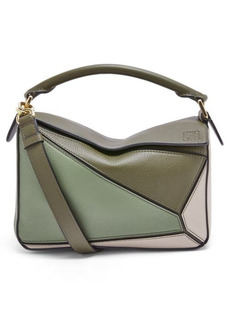 Loewe Small Puzzle Leather Bag in Autumn Green/Light Oat at Nordstrom