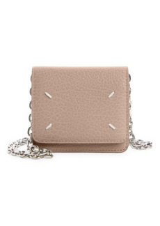 Maison Margiela Leather Wallet on a Chain in Mauve at Nordstrom
