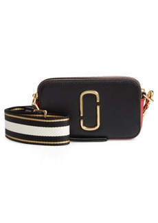 Marc Jacobs The Snapshot Leather Crossbody Bag in Black/Red at Nordstrom