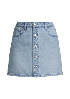 MICHAEL Michael Kors Button-Front A-Line Denim Mini Skirt