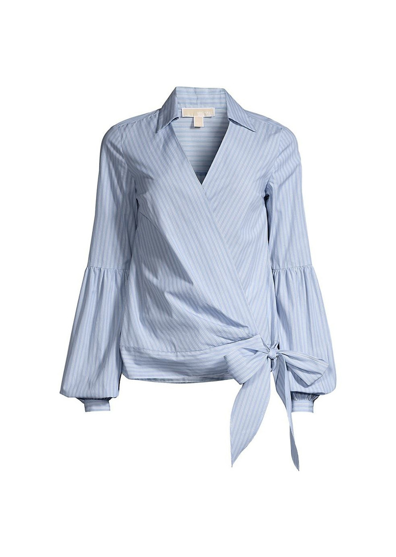 MICHAEL Michael Kors Cotton Poplin Wrap-Front Shirt