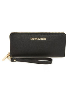 MICHAEL Michael Kors 'Jet Set' Leather Travel Wallet in Black at Nordstrom