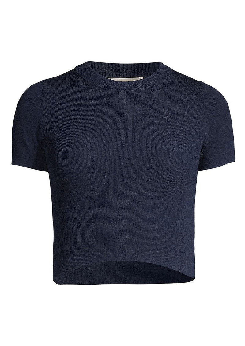 MICHAEL Michael Kors Rib-Knit Crop T-Shirt