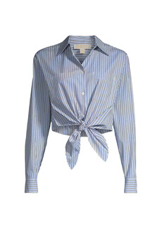 MICHAEL Michael Kors Striped Tie-Front Shirt