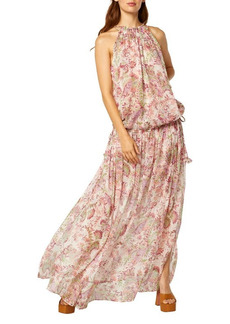 MISA Los Angeles Angelina Drop Waist Floral Maxi Dress in Rainbow Paisley at Nordstrom