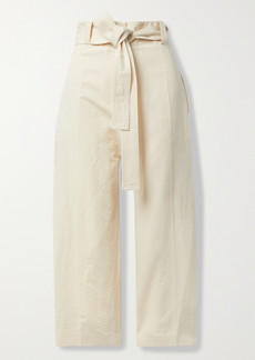 2 Moncler 1952 Cropped Cotton And Linen-blend Wide-leg Pants