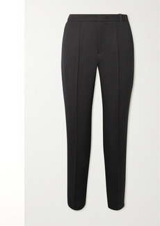Moncler Cropped Pleated Satin-crepe Straight-leg Pants