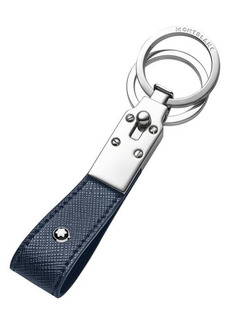 Montblanc Sartorial Leather Key Fob Loop in Blue at Nordstrom
